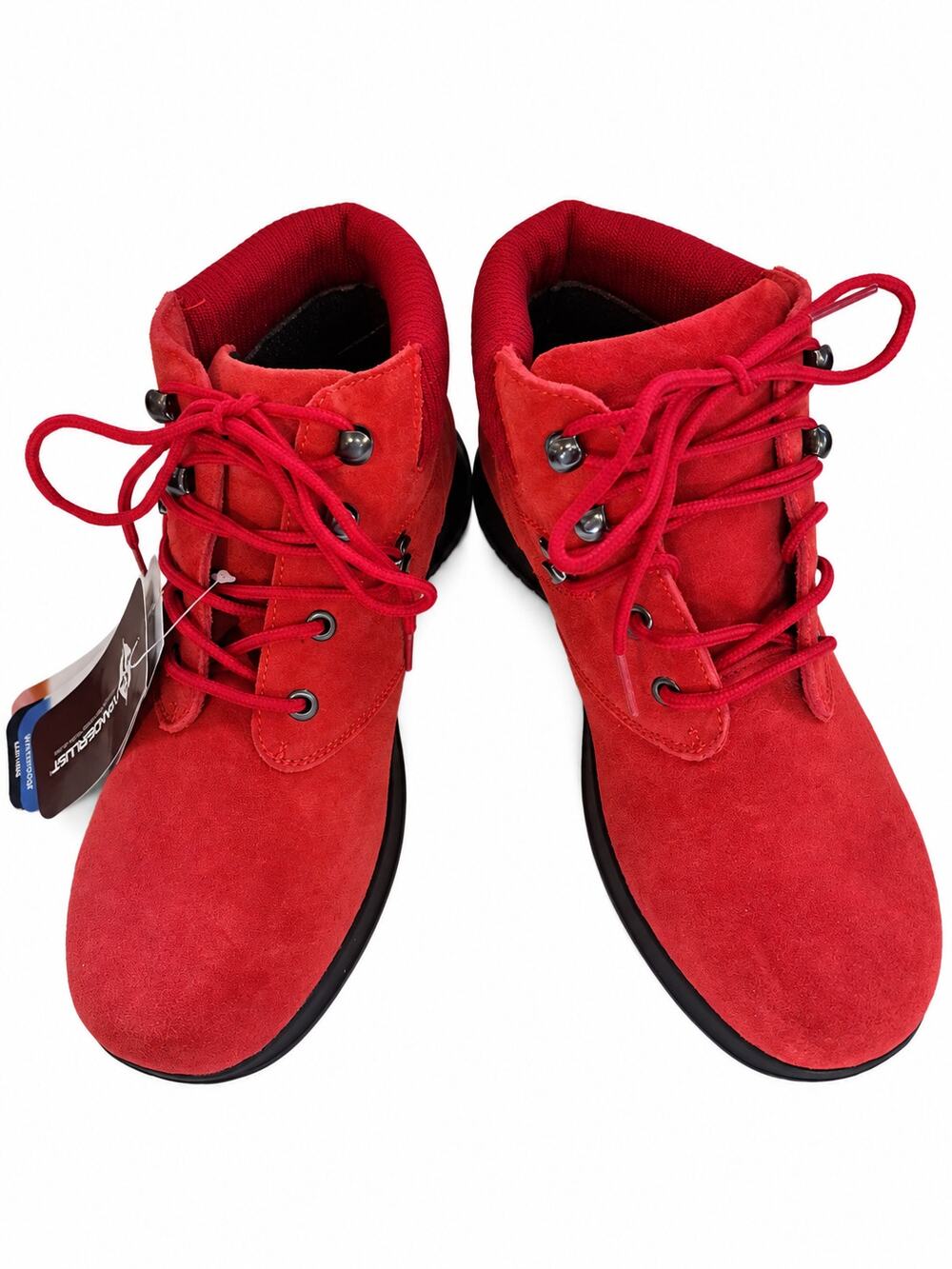 Wanderlust Red Suede Leather Waterproof Ankle Boots Women’s 7.5 Lace Up NWT